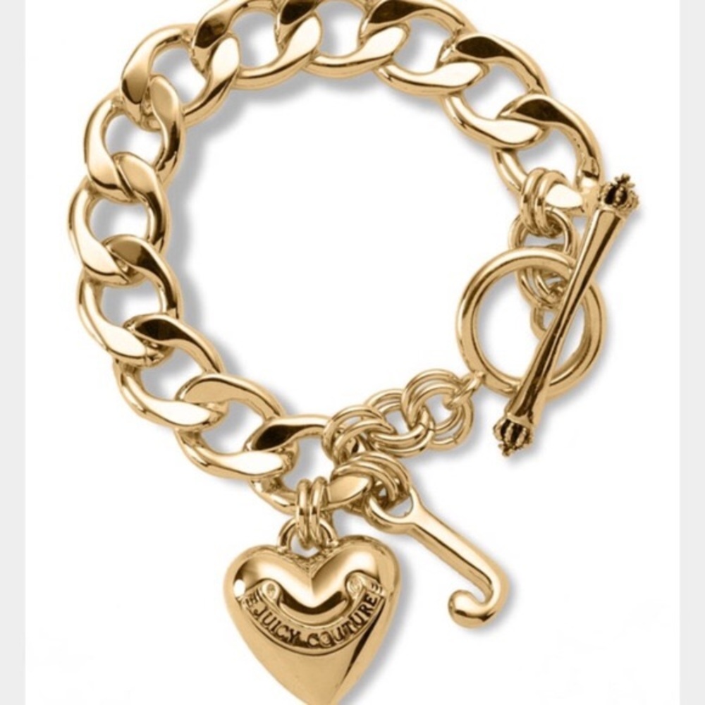 Juicy Couture Gold Heart Charm Bracelet